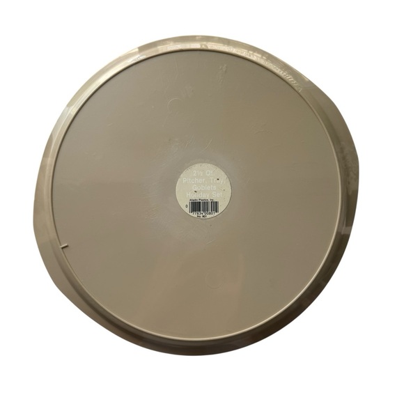 Vintage Alladin Plastics Holiday Set 2.5 Qt Pitcher Tray Goblets Amber New Retro - Picture 6 of 8